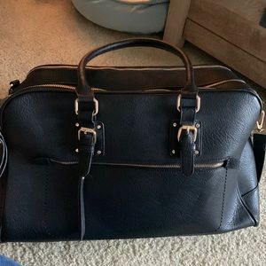 Black weekender bag